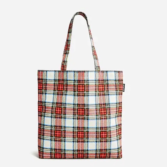 JCREW TARTAN PLAID\ TOTE NWT - Picture 1 of 2